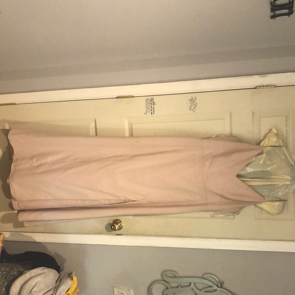 Champagne gown with slit